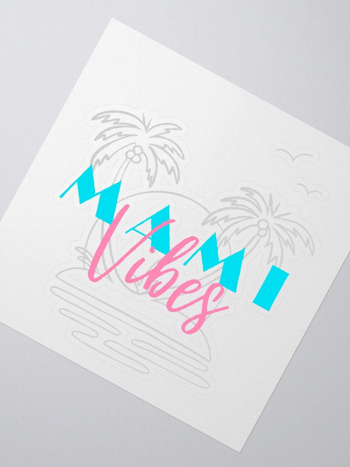 White Miami Vibes Kiss Cut Stickers product image (5)