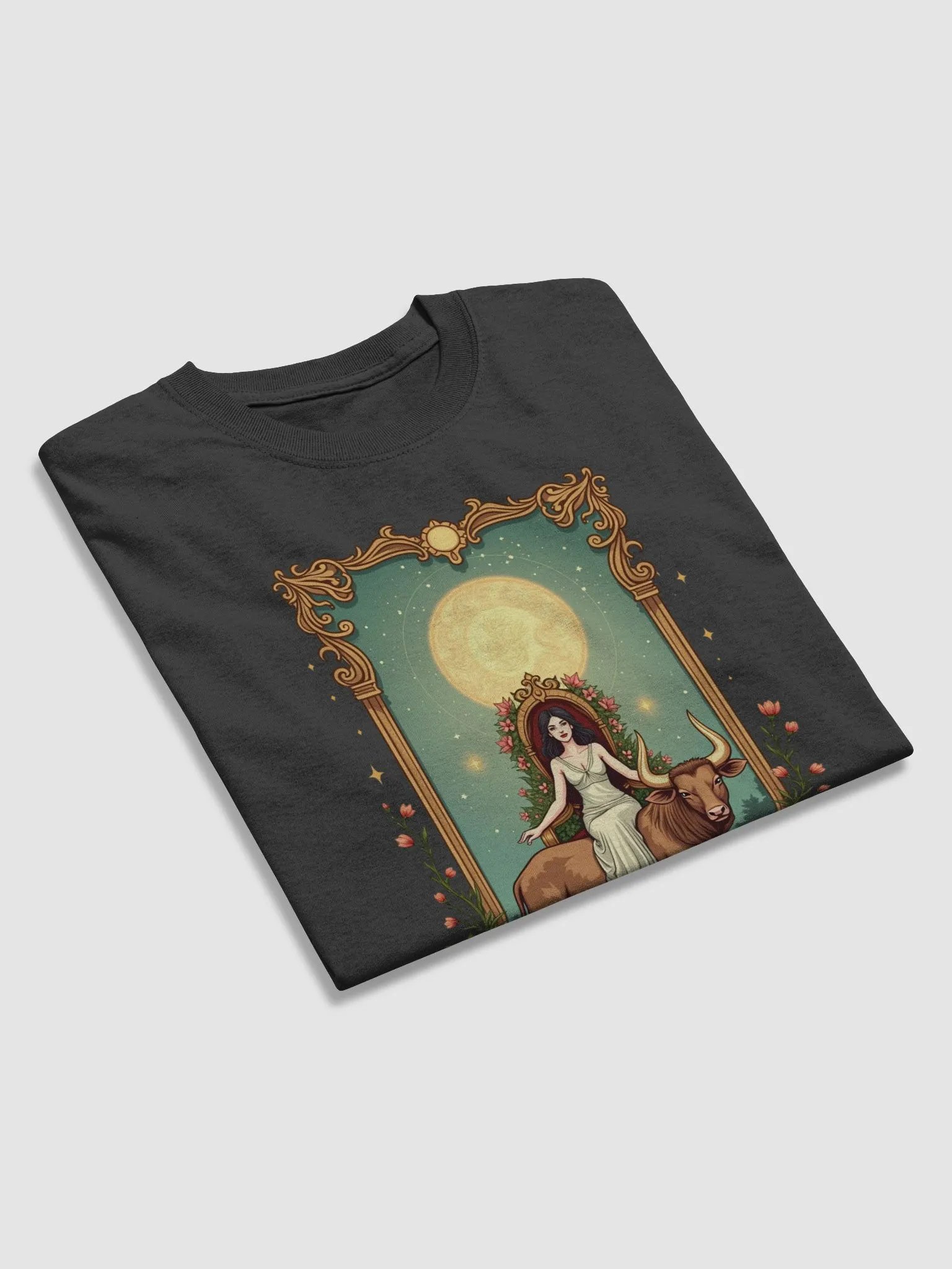 Taurus Zodiac Tarot Design - Elegant Bull and Floral Goddess product image (4)