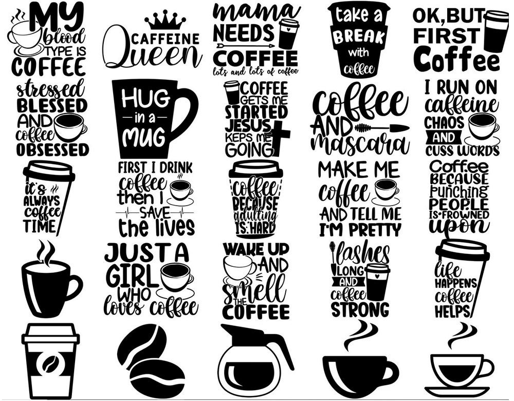 120 Coffee SVG Bundle for Cricut | Funny Coffee Quotes SVG PNG DXF EPS | Coffee Lover SVG Files Instant Download product image (5)
