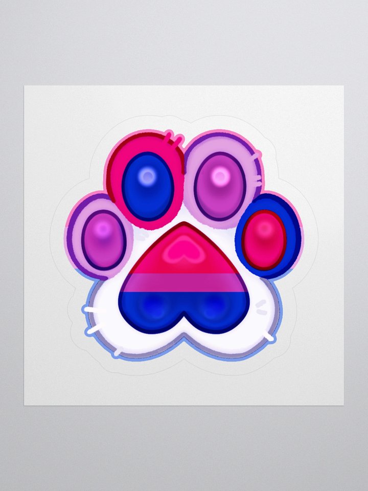 Bisexual Pride Paw Print Kiss Cut Stickers product image (2)