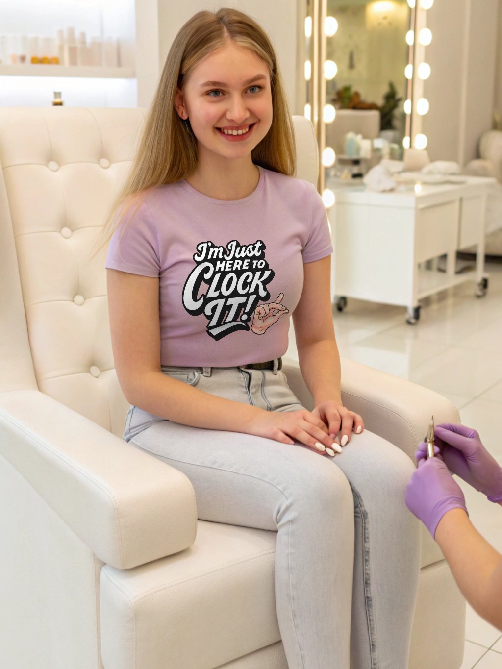 Im Just here to Clock It: TikTok Trend Unisex Tee product image (8)