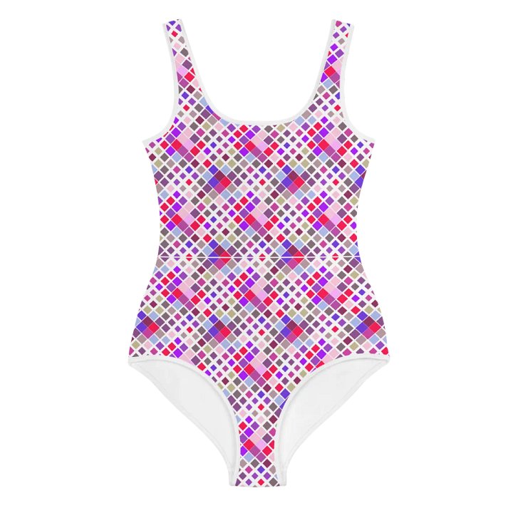 Colorful Square Patterns Youth Swimsuit - Ver 4 product image (1)