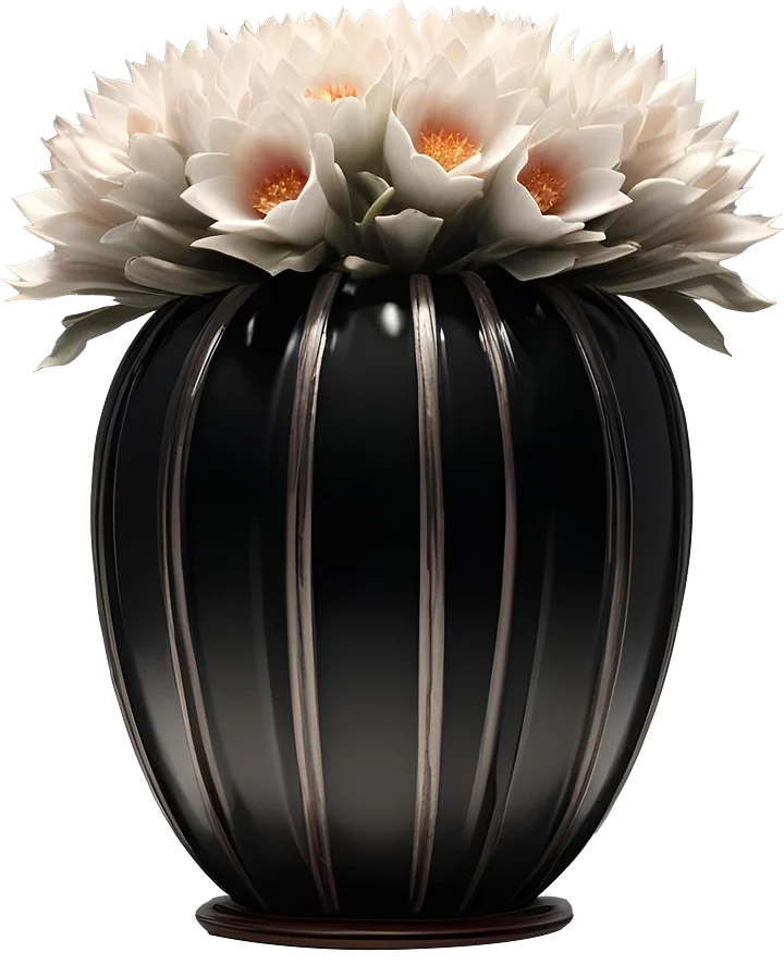 Monochrome Elegance Vase – Black & White Signature, PNG product image (1)