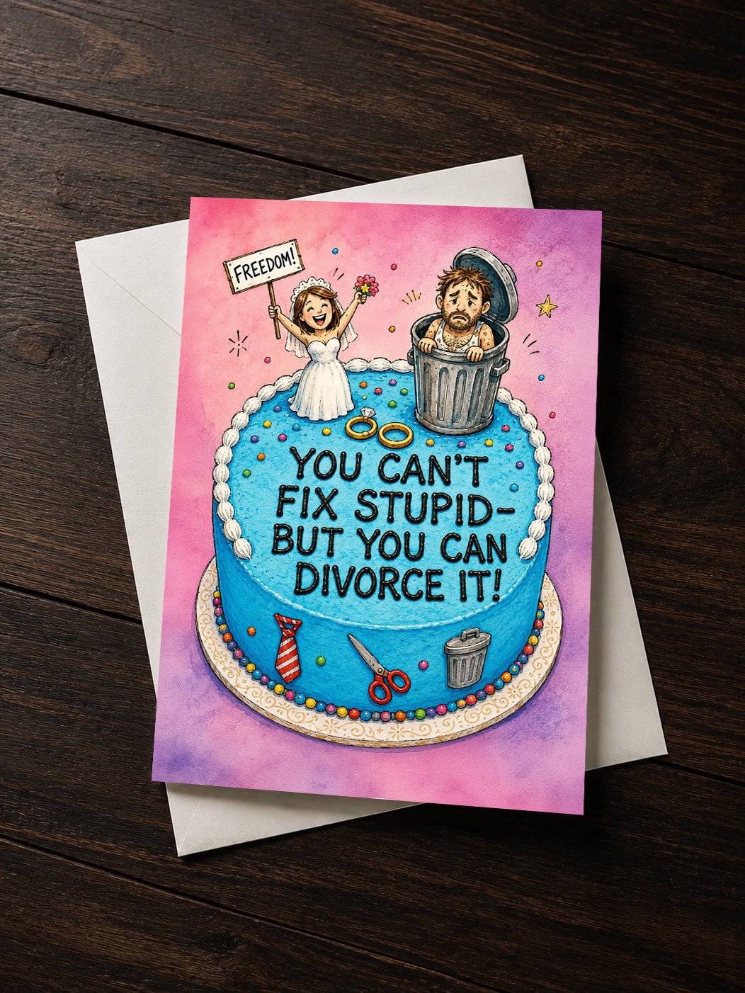 You Can't Fix Stupid But You Can Divorce It Greeting Card product image (1)