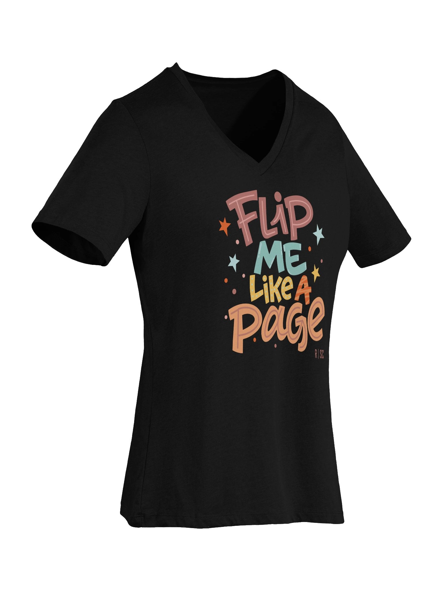 Flip Me Like a Page Vneck Tshirt product image (6)