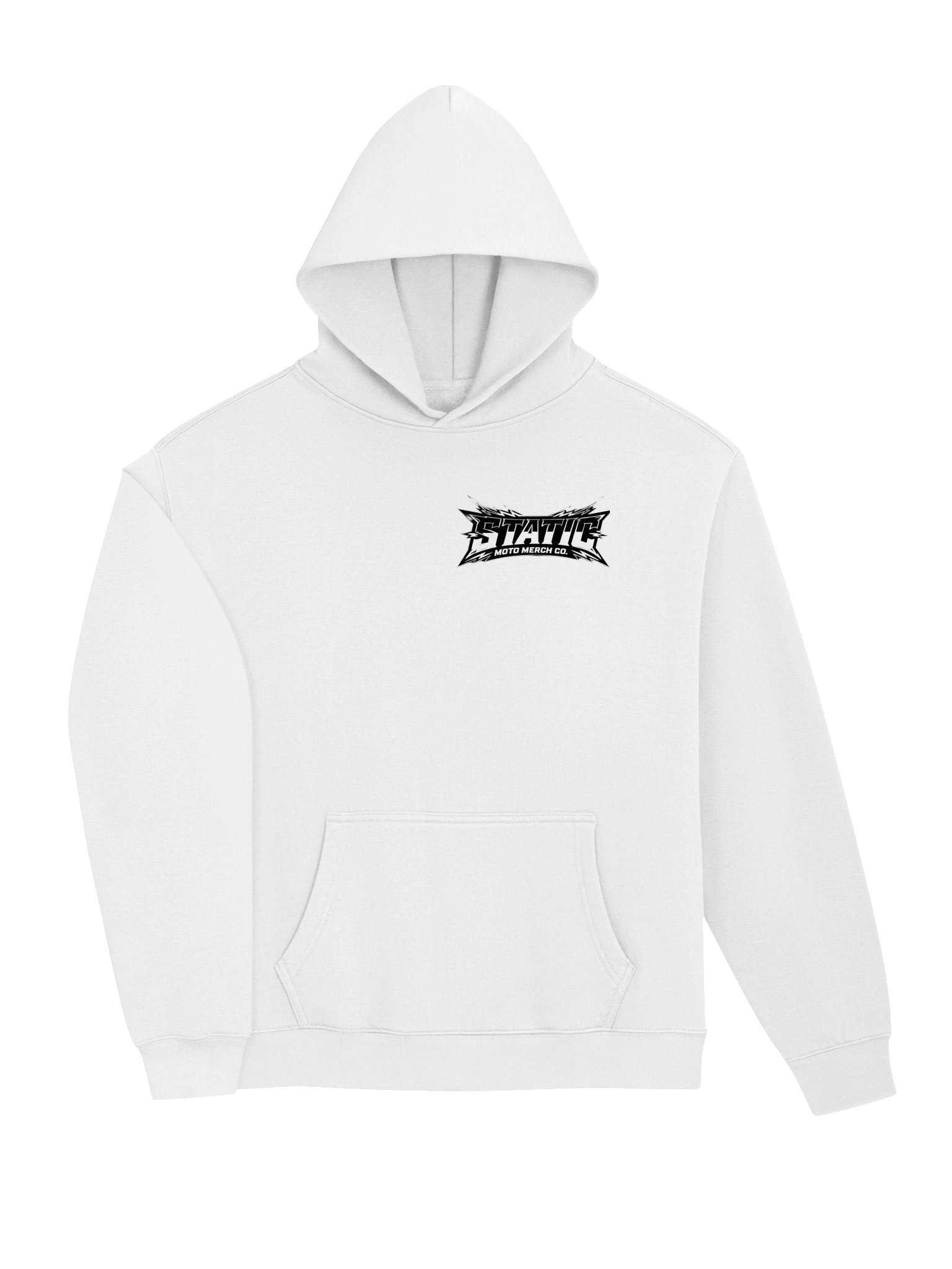 white unisex hoodie with black logo product image (3)