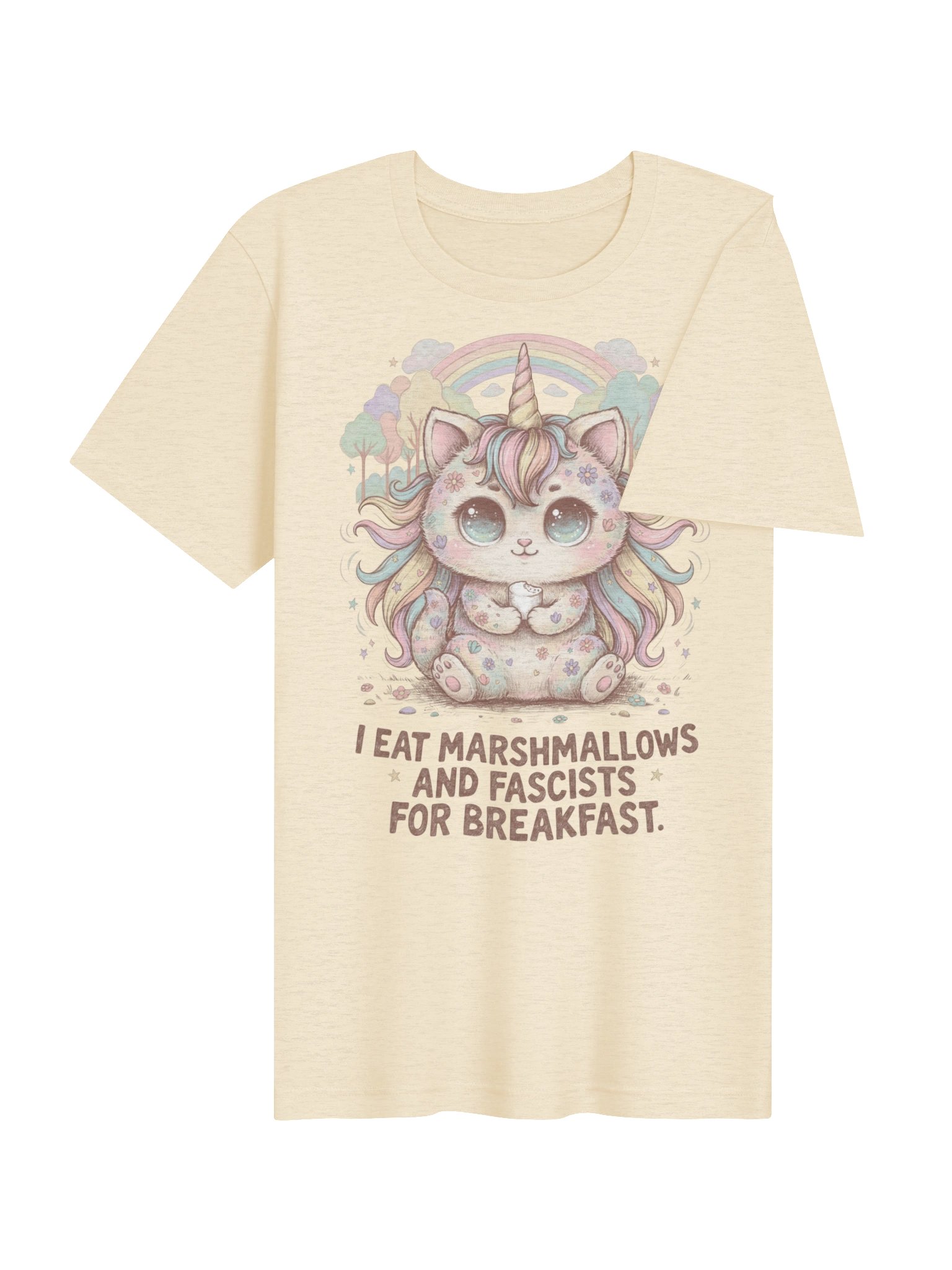 Pastel Unicorn Kitty Rebel Tee, Retro Kawaii Rainbow Graphic product image (5)