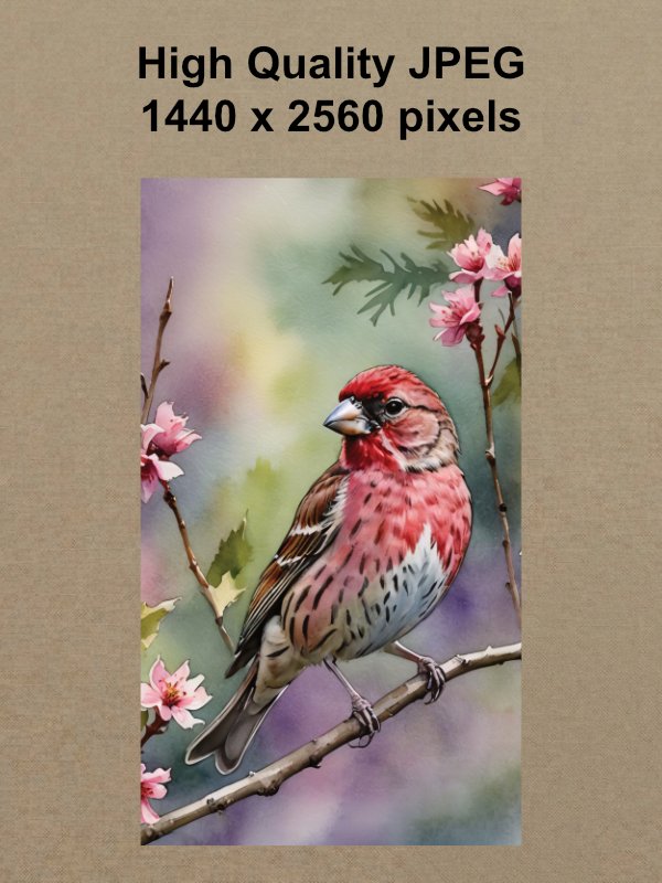 Purple Finch Phone Wallpaper product image (2)
