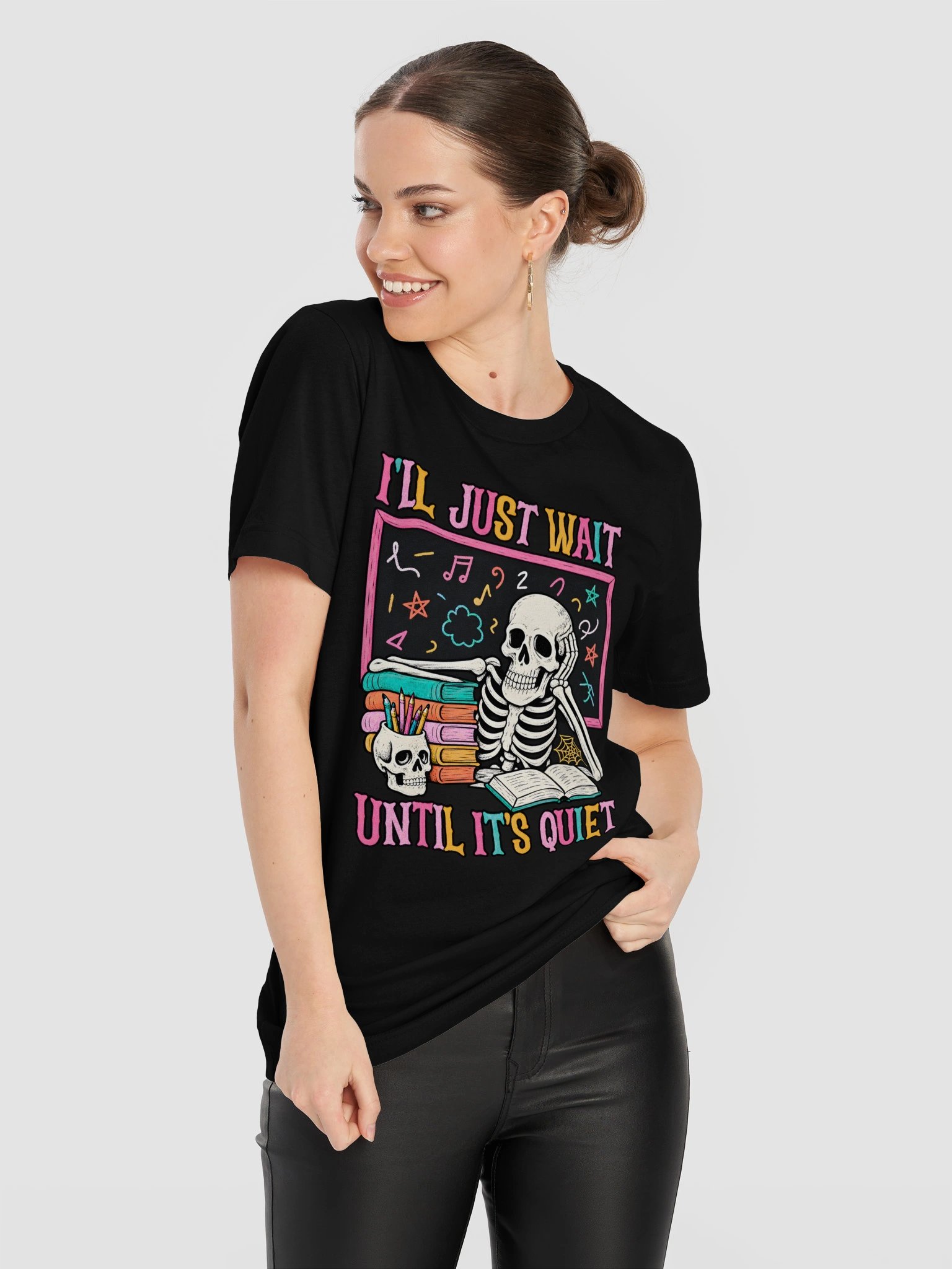 I’ll Just Wait Until It’s Quiet” Skeleton Study Shirt product image (43)