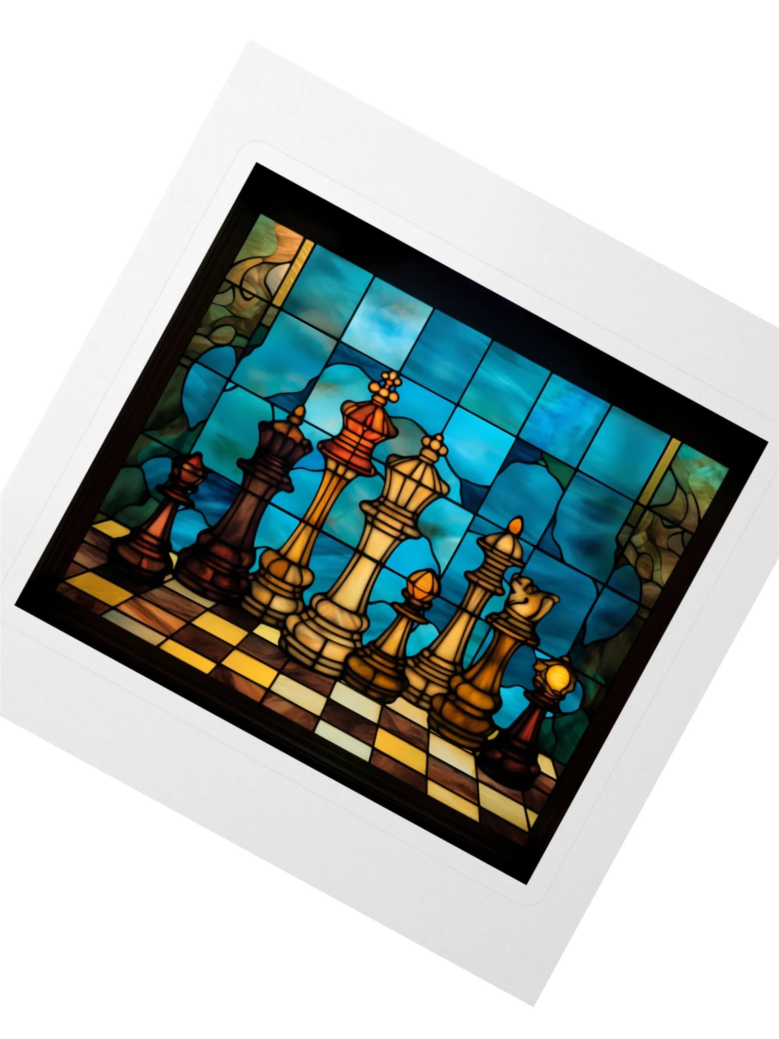 Royal Chess Stained Glass Kiss Cut Stickers product image (2)