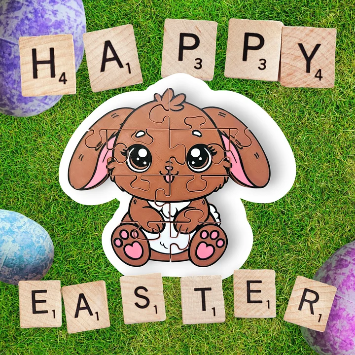 Bunny 3D Printed Jigsaw Puzzle, Educational Rabbit Toy for Kids, Montessori Play, STEM Learning product image (2)