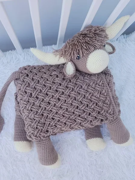 Highland Cow Crochet Baby Blanket Pattern - Scottish Afghan PDF - Crafting Happiness product image (4)