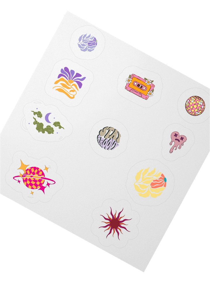 Retro Groove Kiss Cut Stickers product image (4)