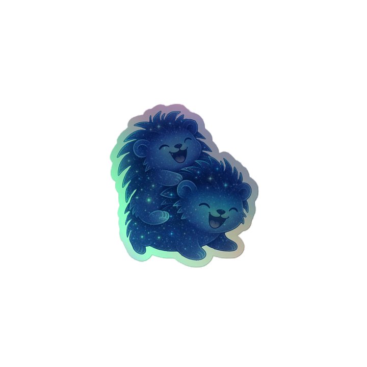 Zodiac hedgie Gemini holographic sticker product image (2)