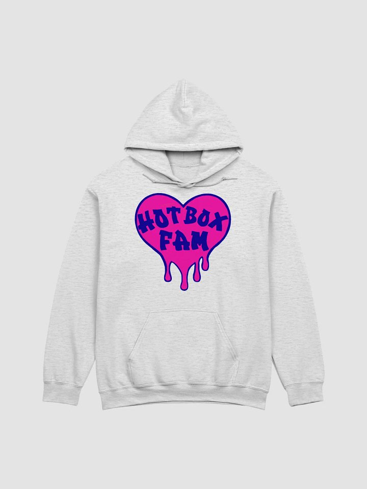 UNISEX HOT BOX FAM SOLID PINK & BLUE LOGO HOODIE product image (3)