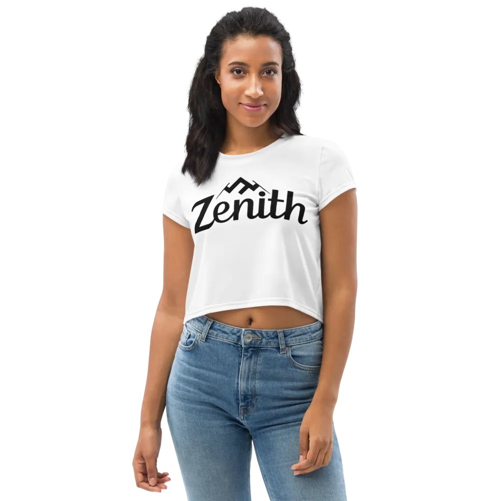 Zenith Women's Crop Tee - White, Mountain Peak Design product image (1)