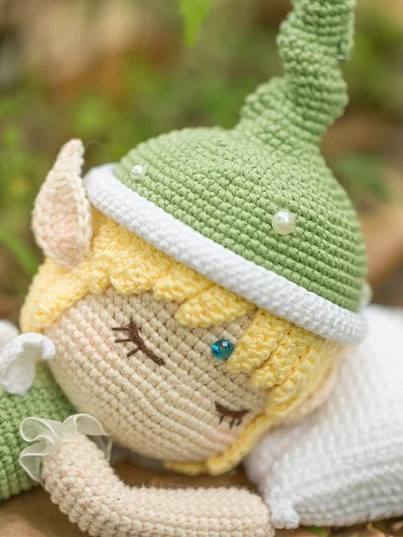 Enchanted Fairy Night Light — Hand-Crocheted Lily of the Valley Lamp with Sleeping Fairy product image (2)