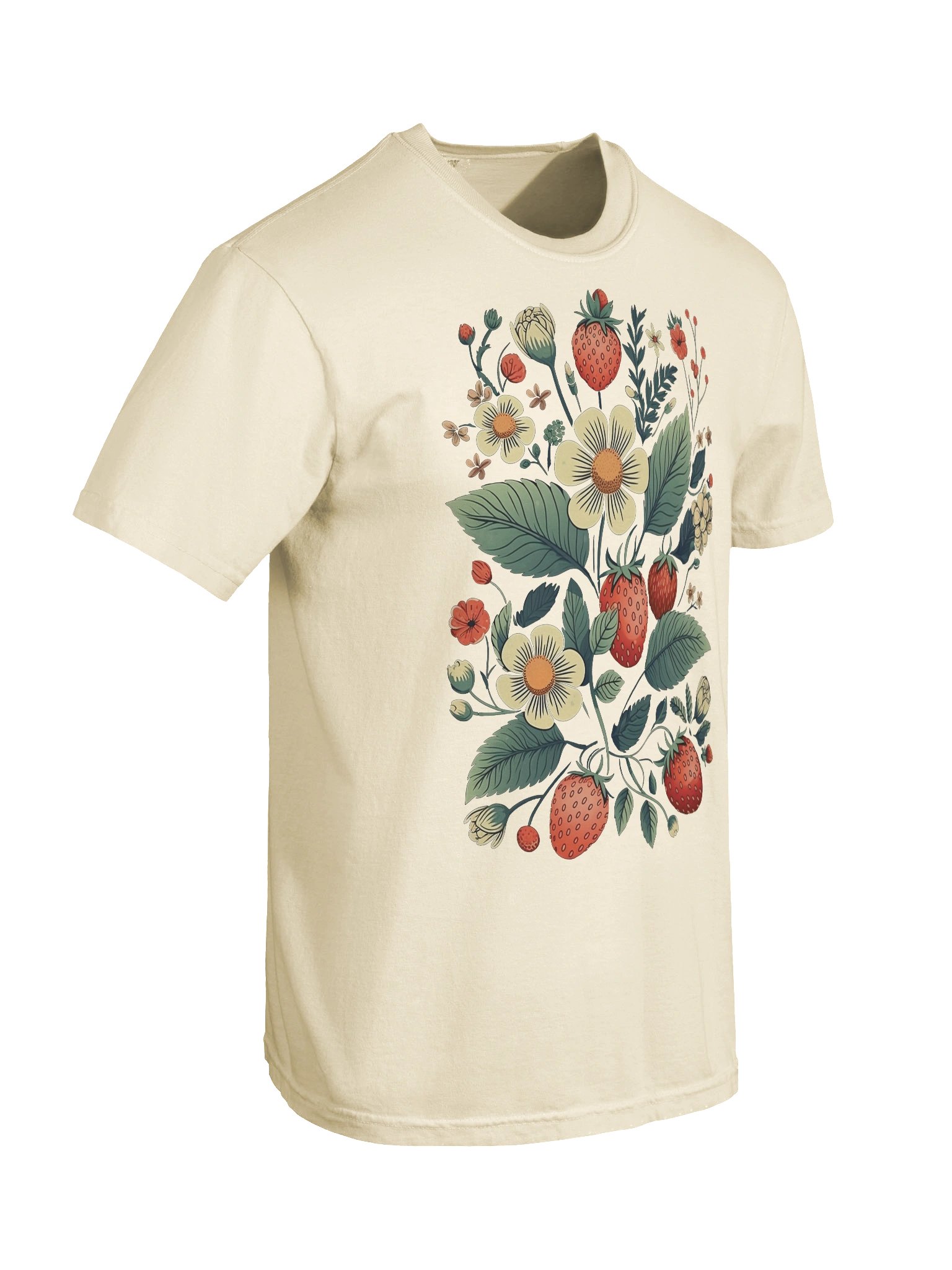 Strawberry Floral Vintage Shirt – Botanical Fruit Garden Aesthetic Tee product image (9)