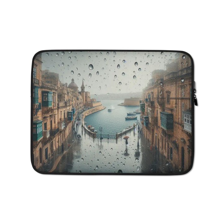 Rainy Cityscape Laptop Sleeve | AI Design product image (1)