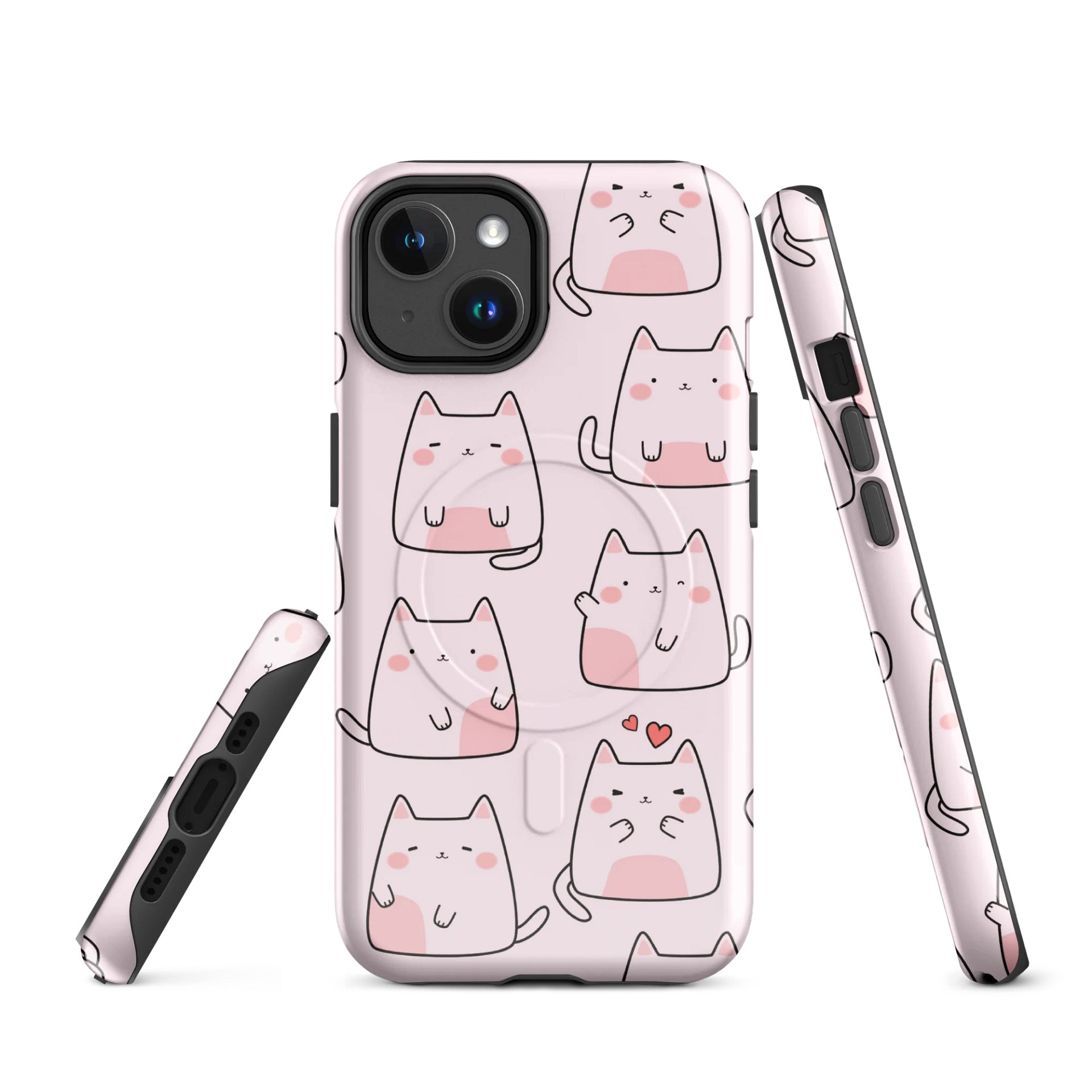 Cute Kawaii Cat Magnetic MagSafe® iPhone® Tough Case, 14, 15, 16, 17, Pro, Pro Max, Plus Case. product image (1)