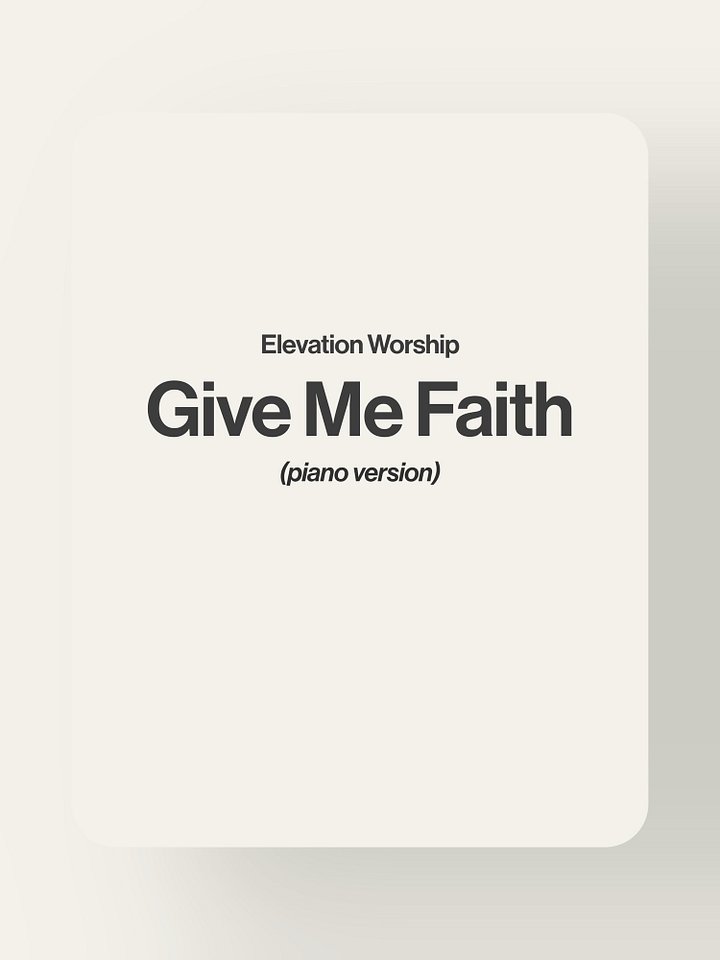 Give Me Faith - Elevation Worship product image (1)