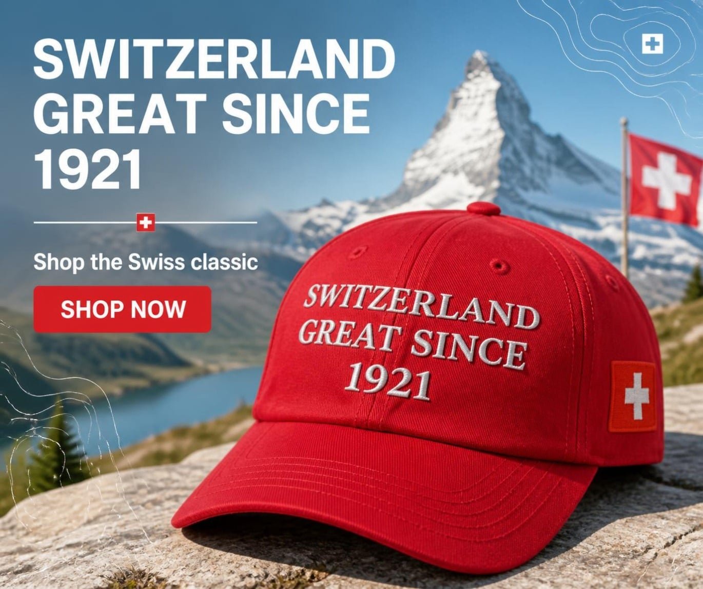 Switzerland Great Since 1291 Hat – Embroidered Classic Baseball Hat product image (1)