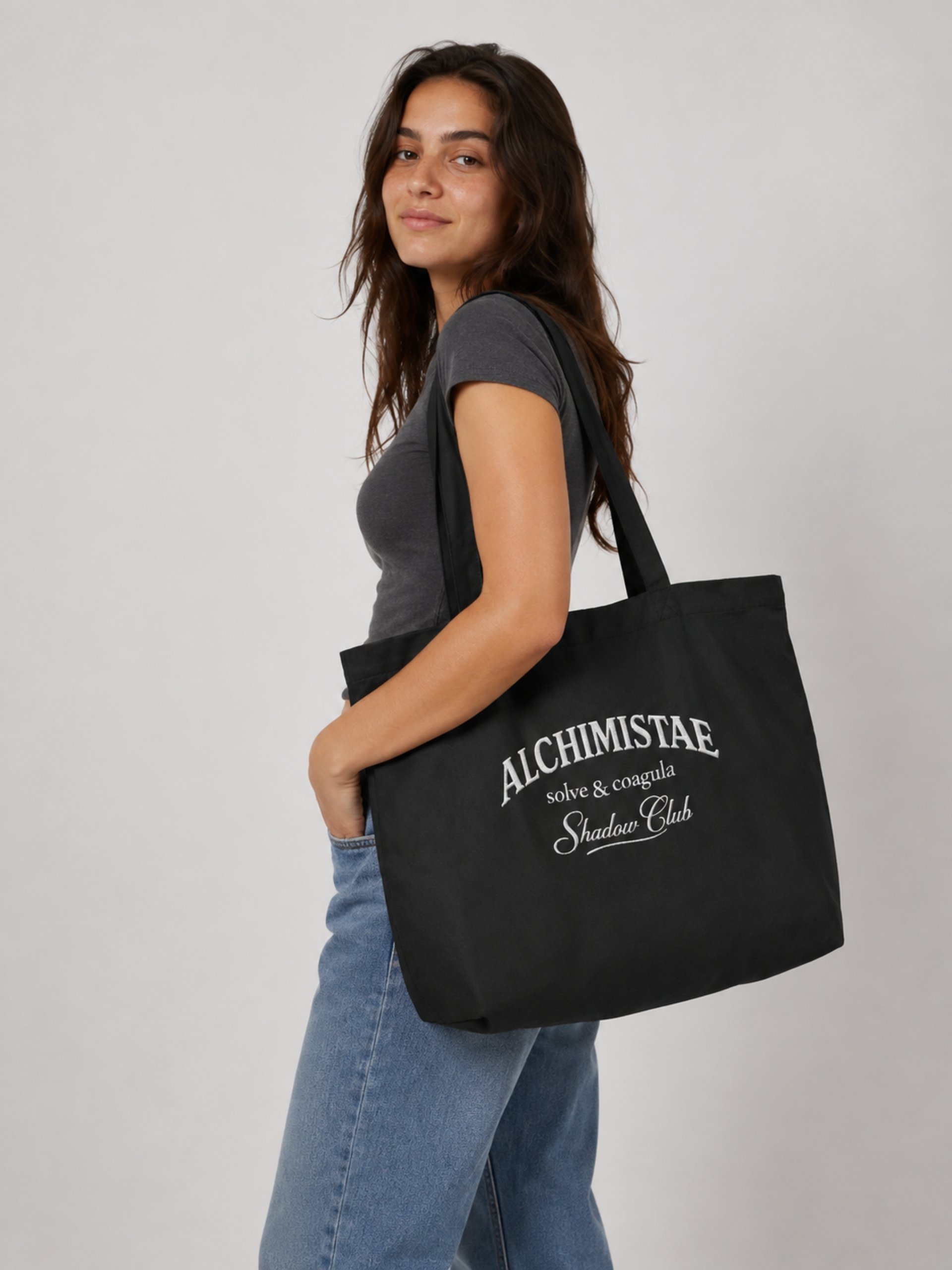 TOTE BAG Noir en Coton Bio – ALCHIMISTAE Shadow Club product image (2)