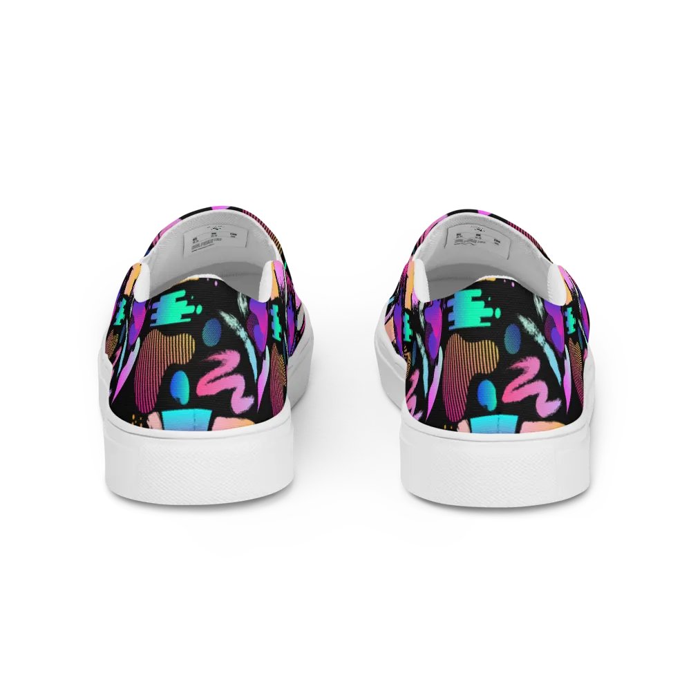 90's Pattern Womens Canvas Slip-On Shoes | Retro Pattern Shoes product image (4)