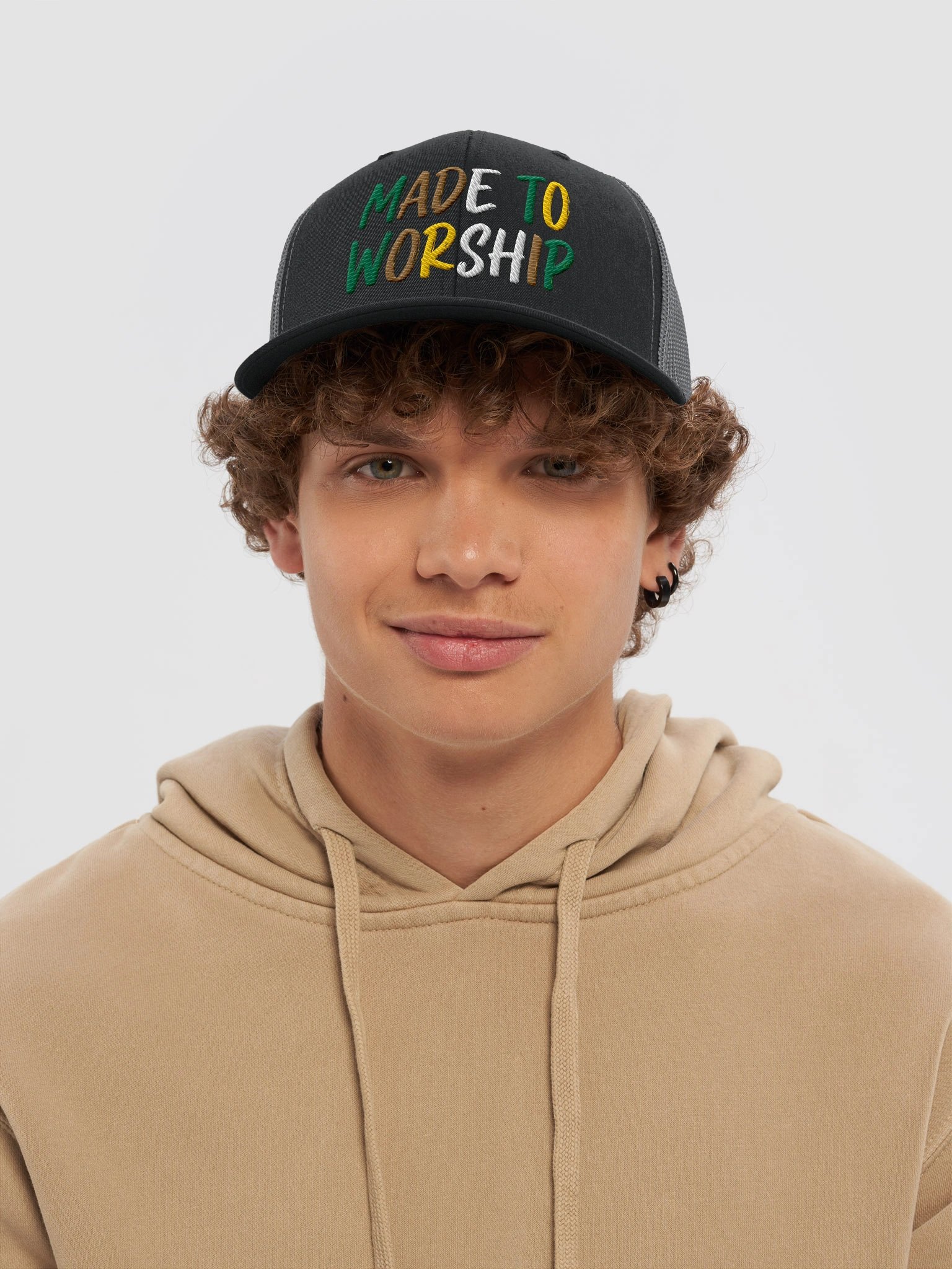 Made to Worship is Where ever you want to. This Prmenium Embroderied Trucker Hat is going to make you feel a hole nother-level product image (29)
