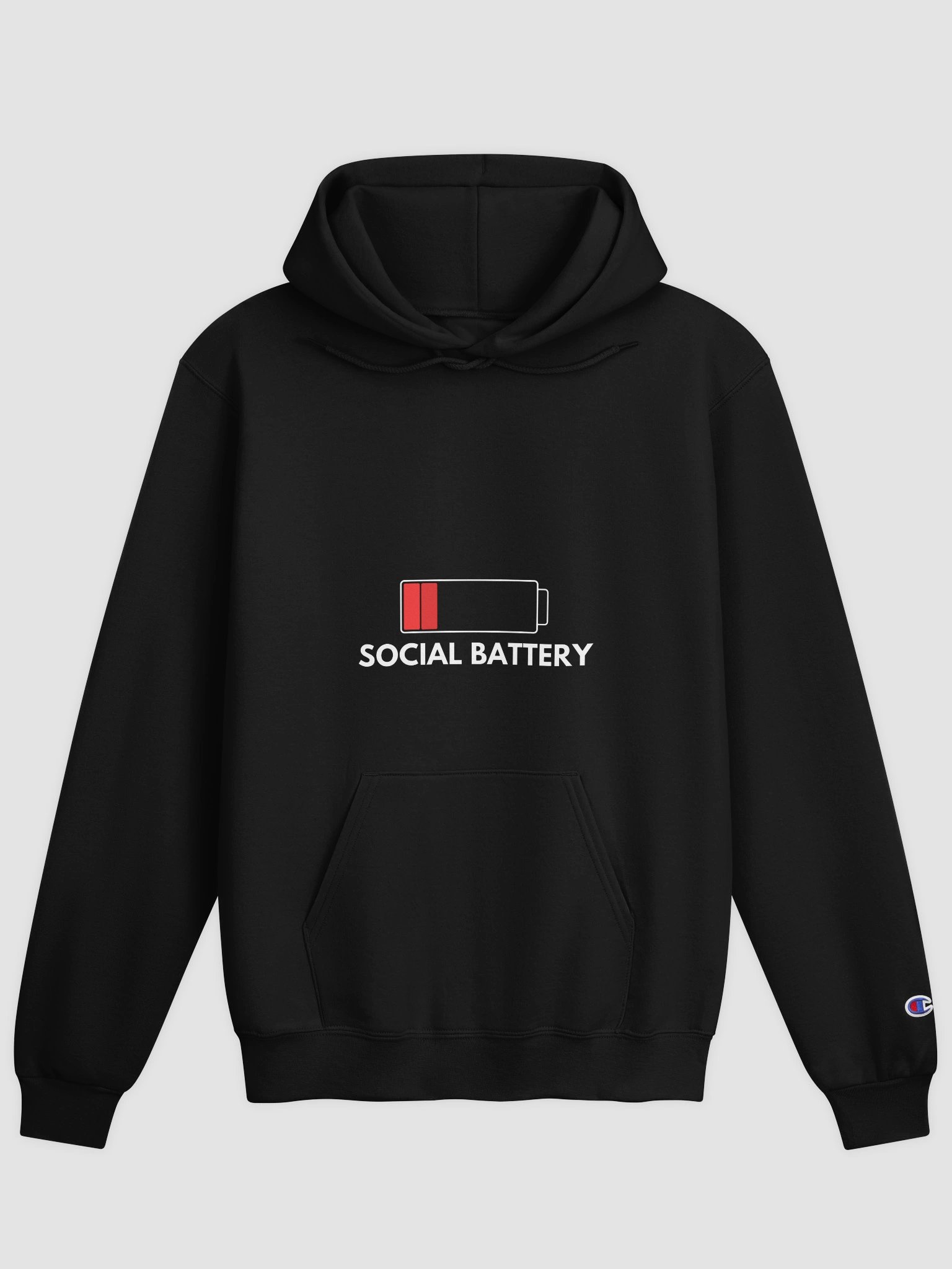 #SocialBatteryLow Unisex Champion Hoodie product image (1)