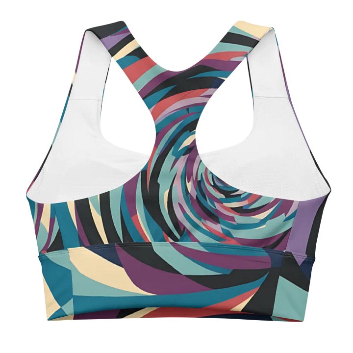 Abstract Lithographic Pattern Design Longline Sports Bra - V5 product image (1)