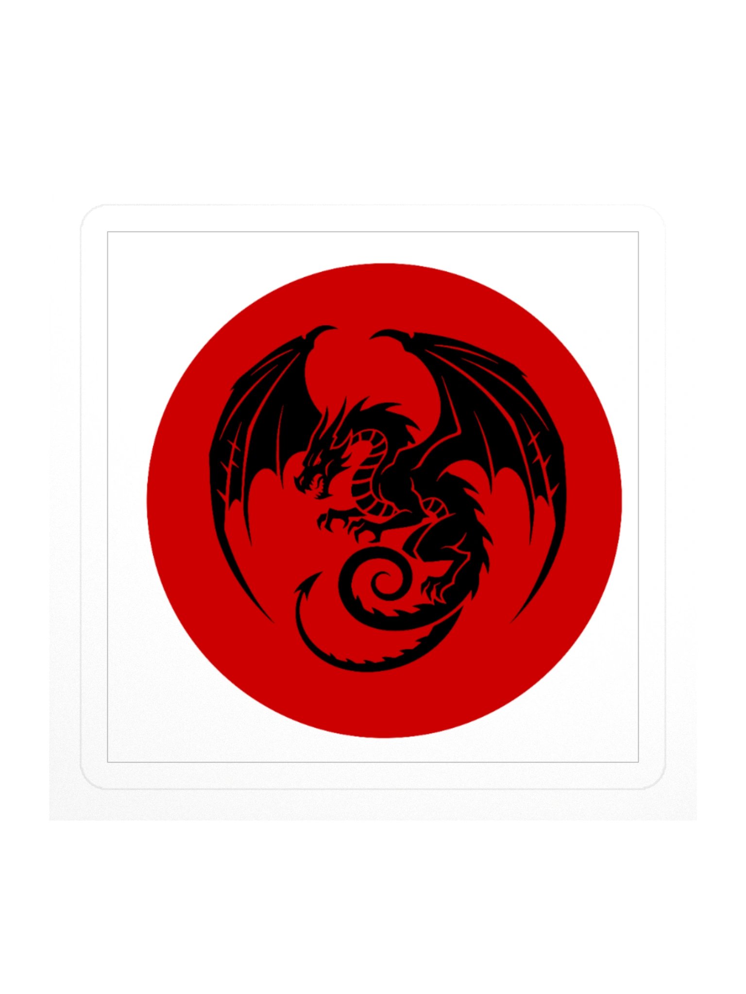 A dragon mid-flight, captured in a single powerful silhouette. product image (1)
