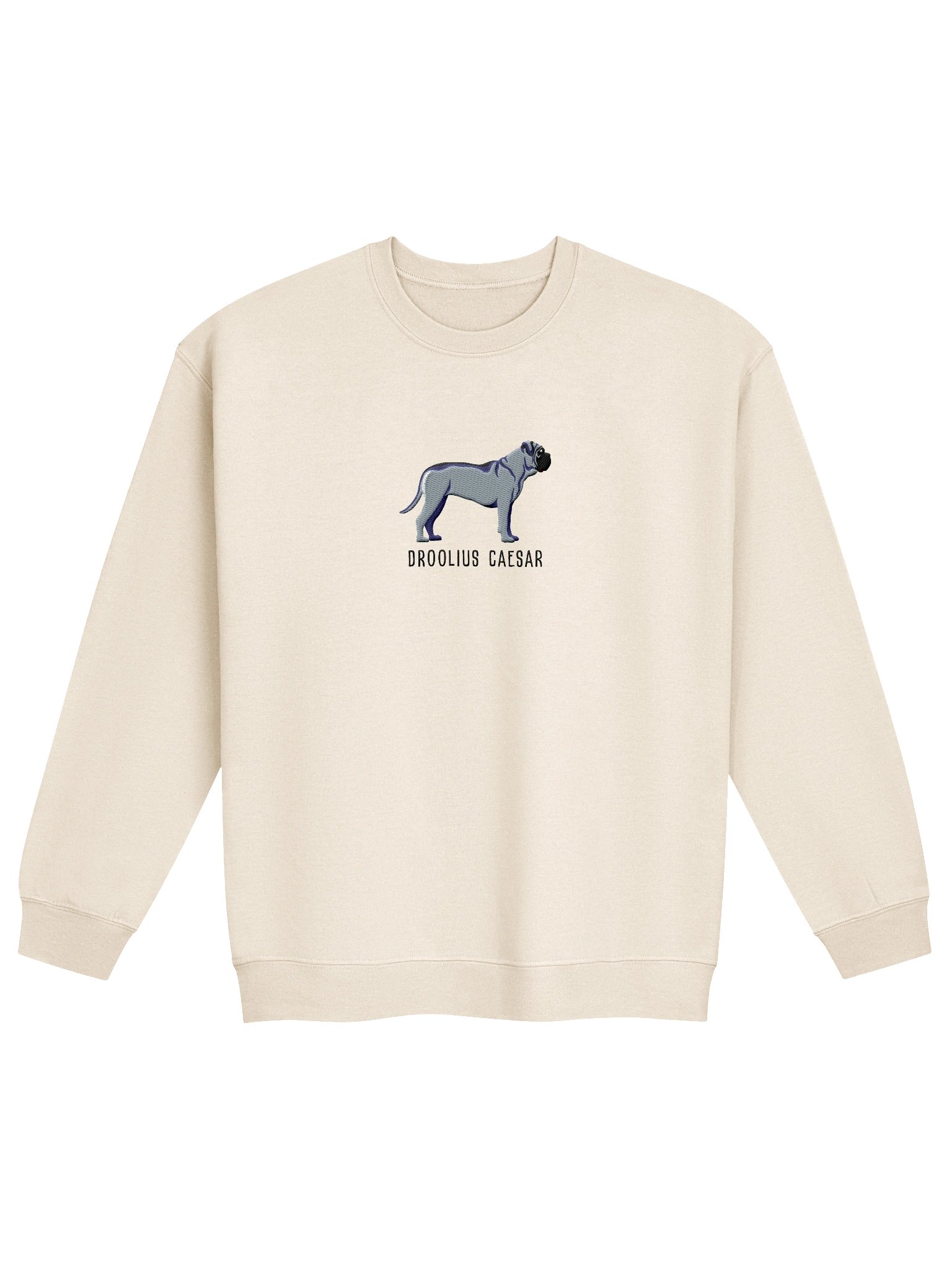 Droolius Caesar Sweatshirt (Embroidered) of an English Mastiff(Blue) product image (4)