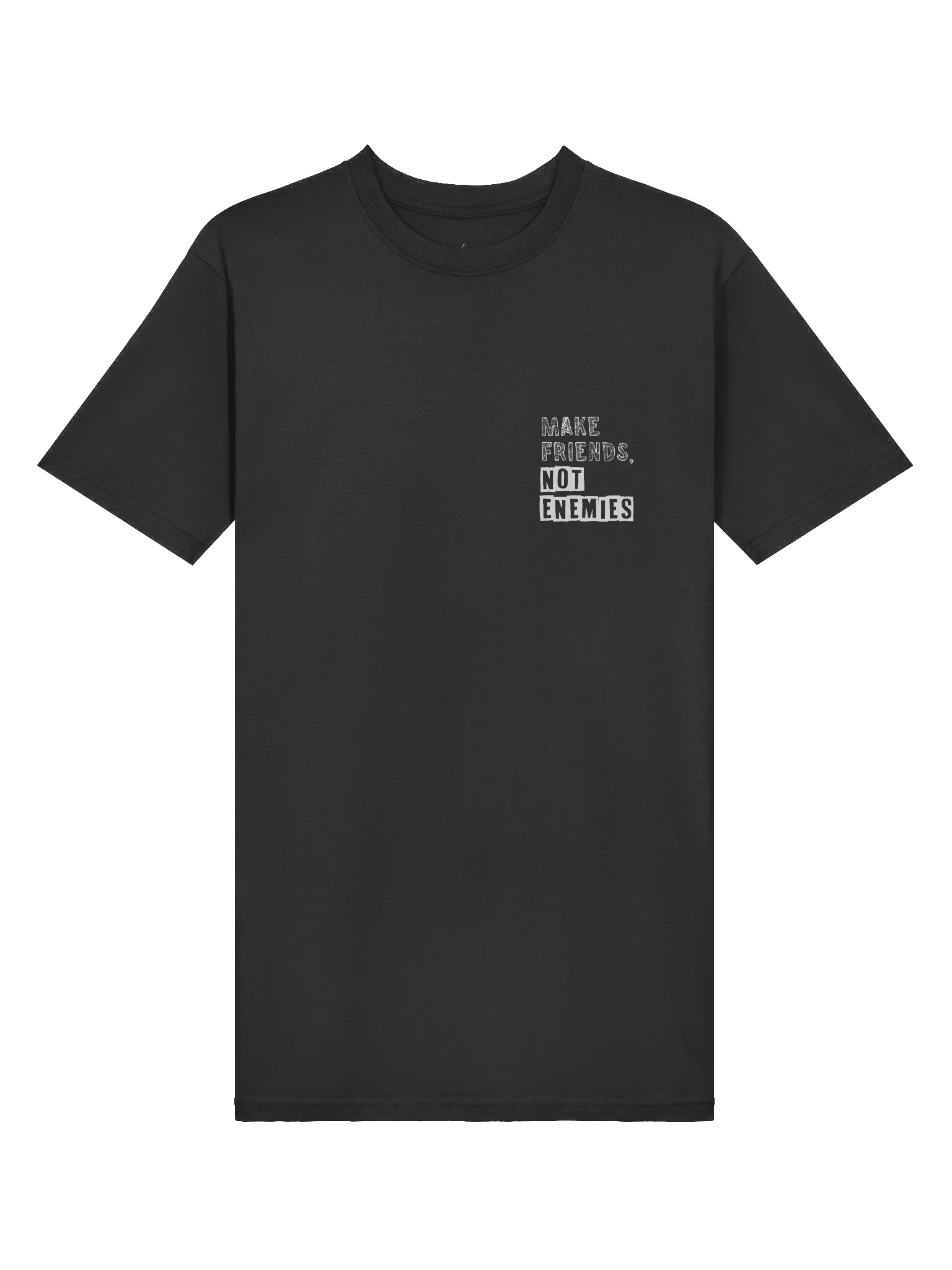 Make Friends Not Enemies Black Tee product image (6)