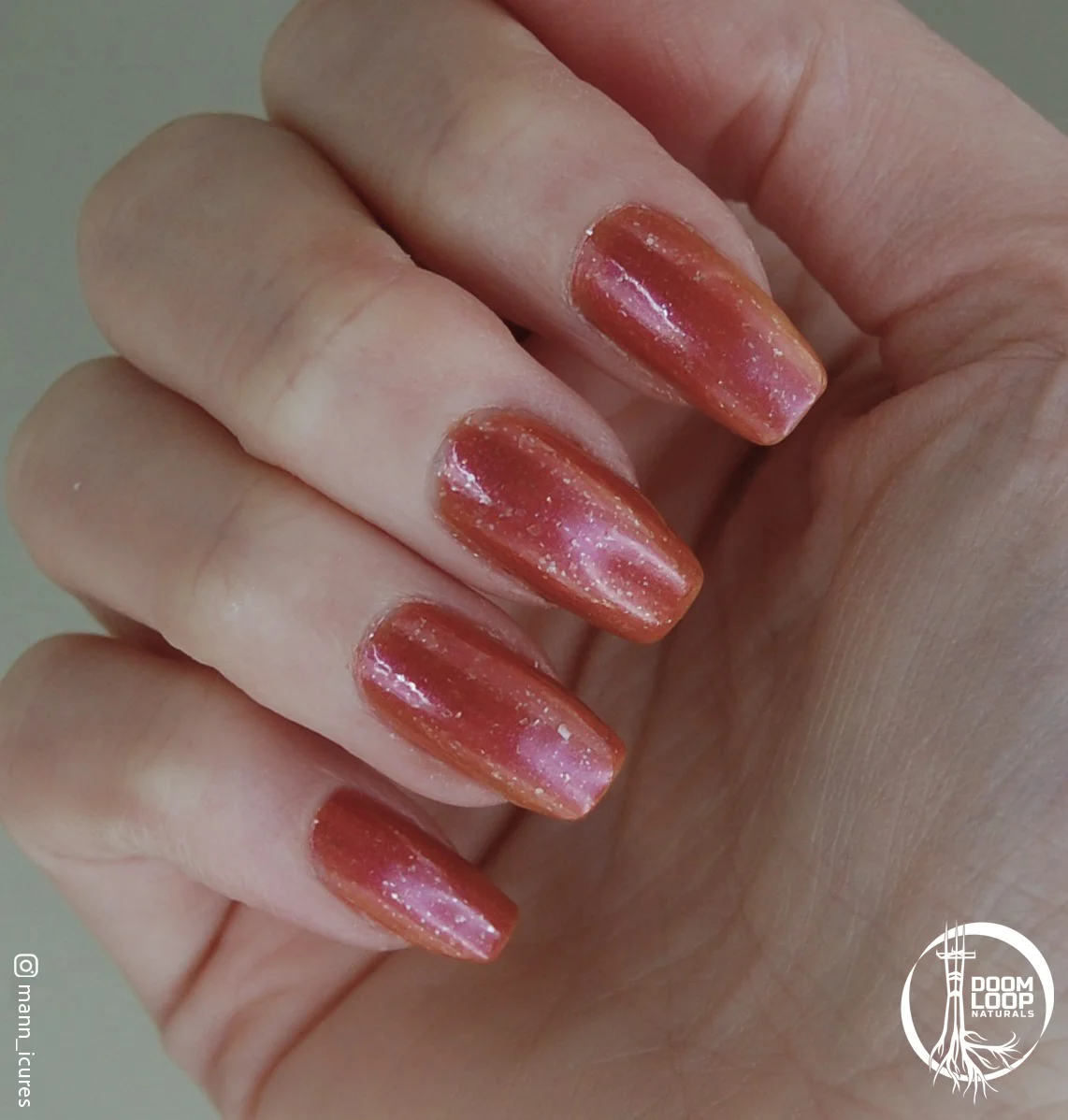 BARELY HUMAN - Deep Copper-Rose Sparkly Nail Polish product image (4)
