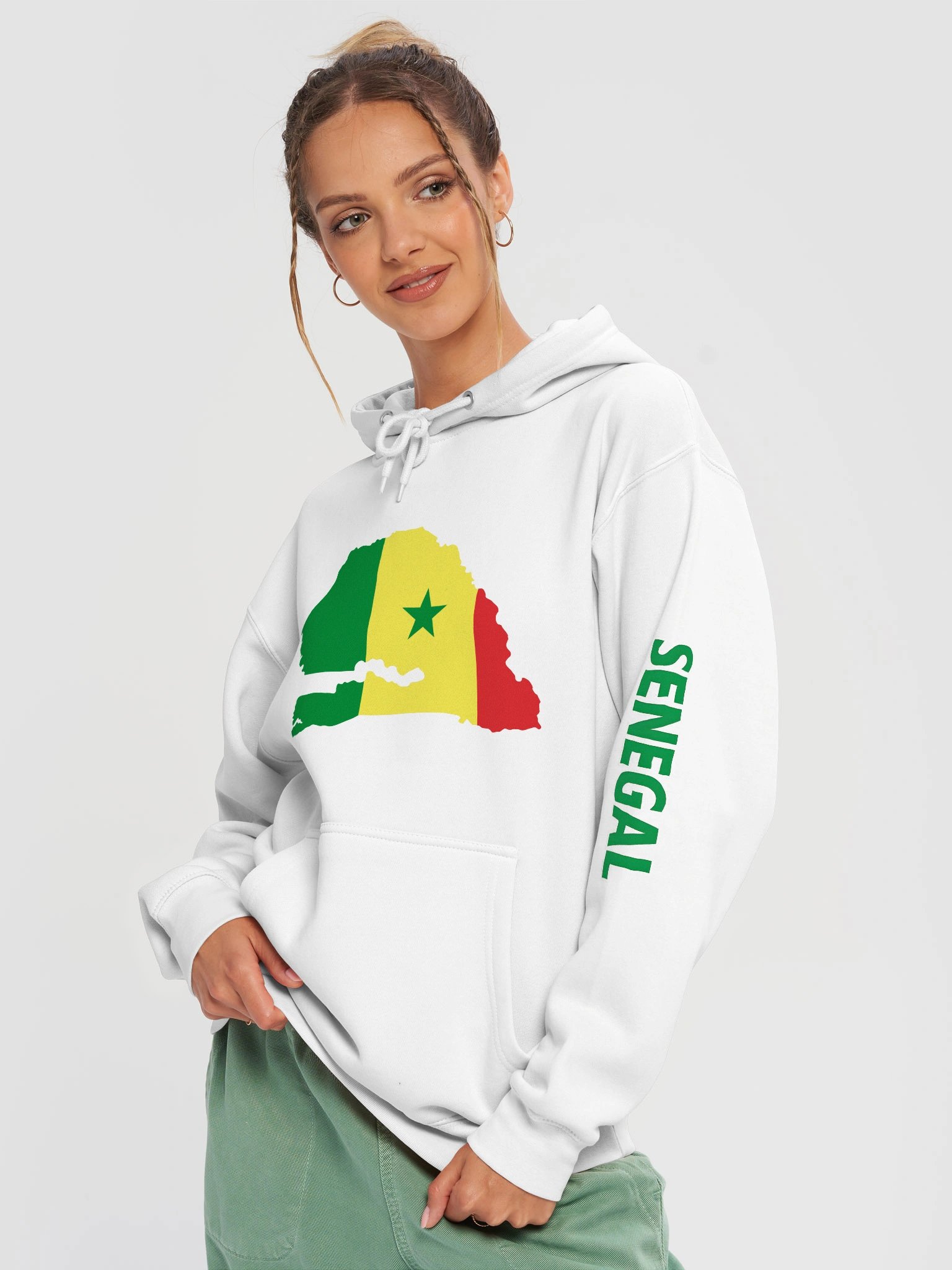 Senegal 2026 World Cup Flag Hoodie - Premium Fleece Pullover product image (17)