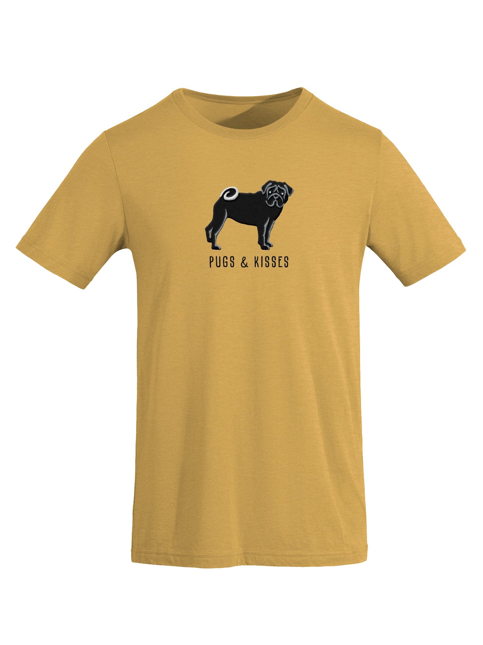 Pugs and Kisses T-Shirt(Embroidered) of a Pug(Black) product image (56)