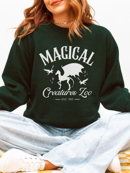 Magical Creatures Zoo Cozy Minimalist Fall Sweathirt for Halloween product image (8)