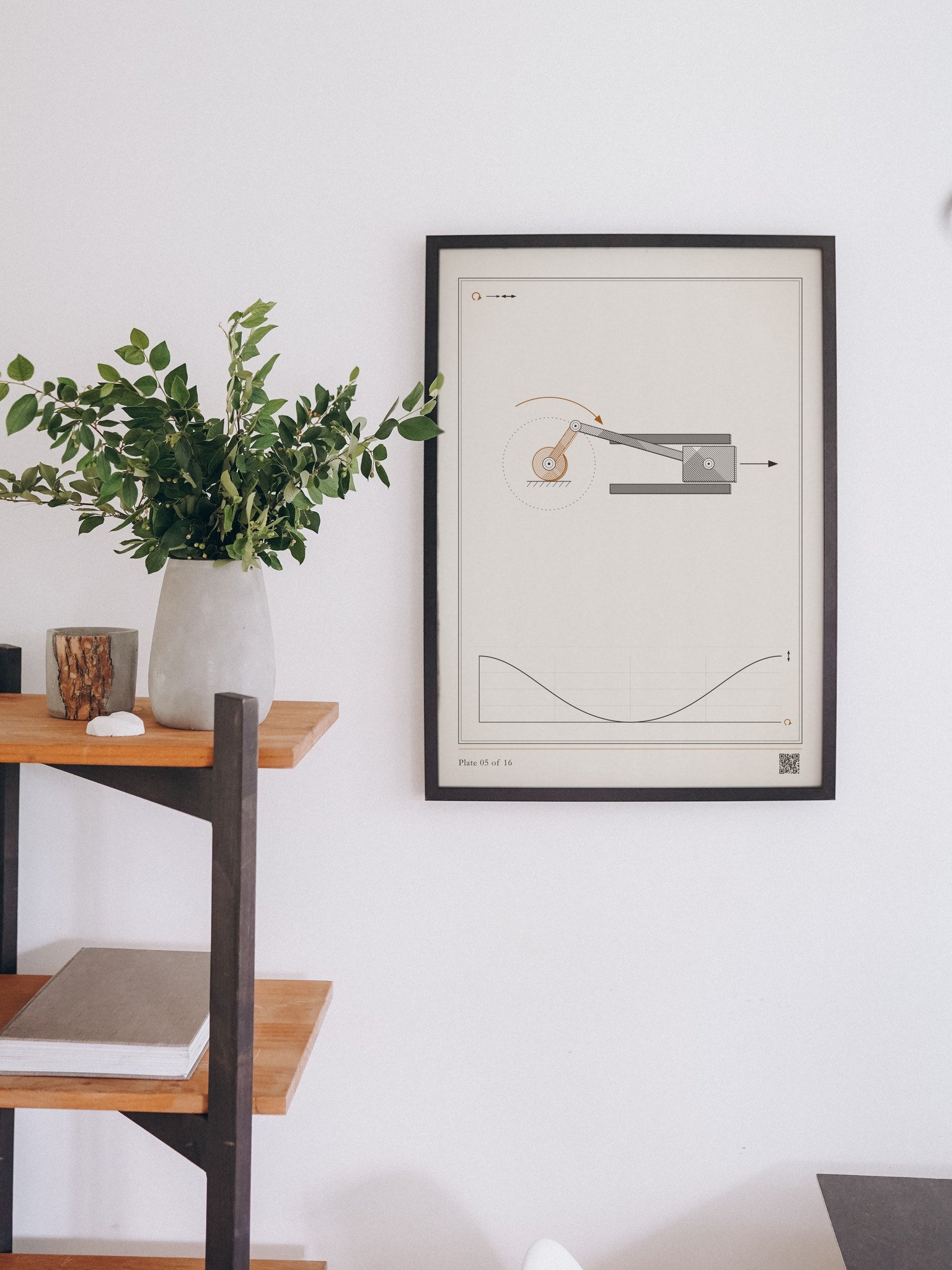 Slider-crank print, framed, 12 x 16 in · MOTION 05 product image (5)