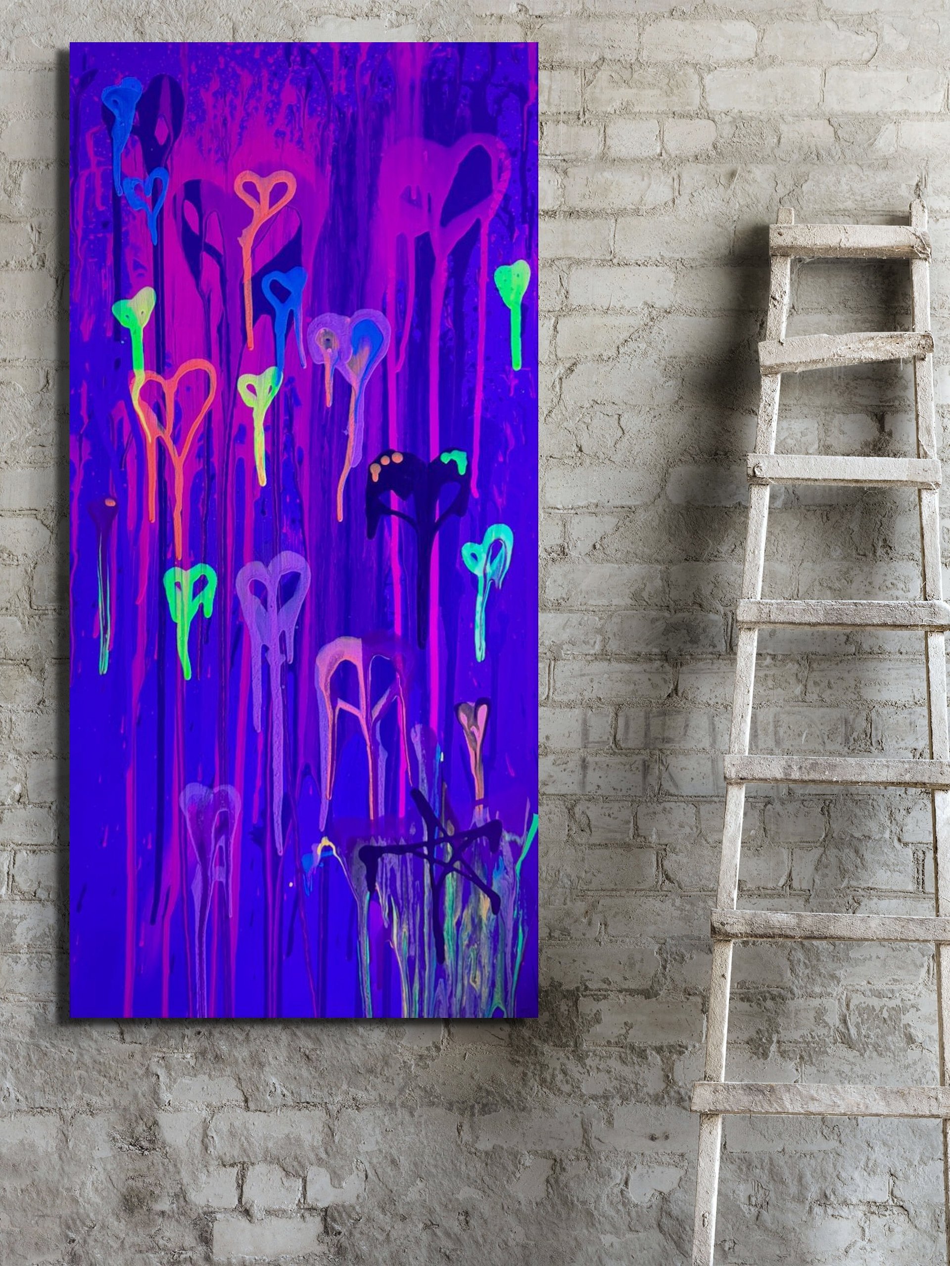 Dripping Hearts UV Canvas Print product image (1)