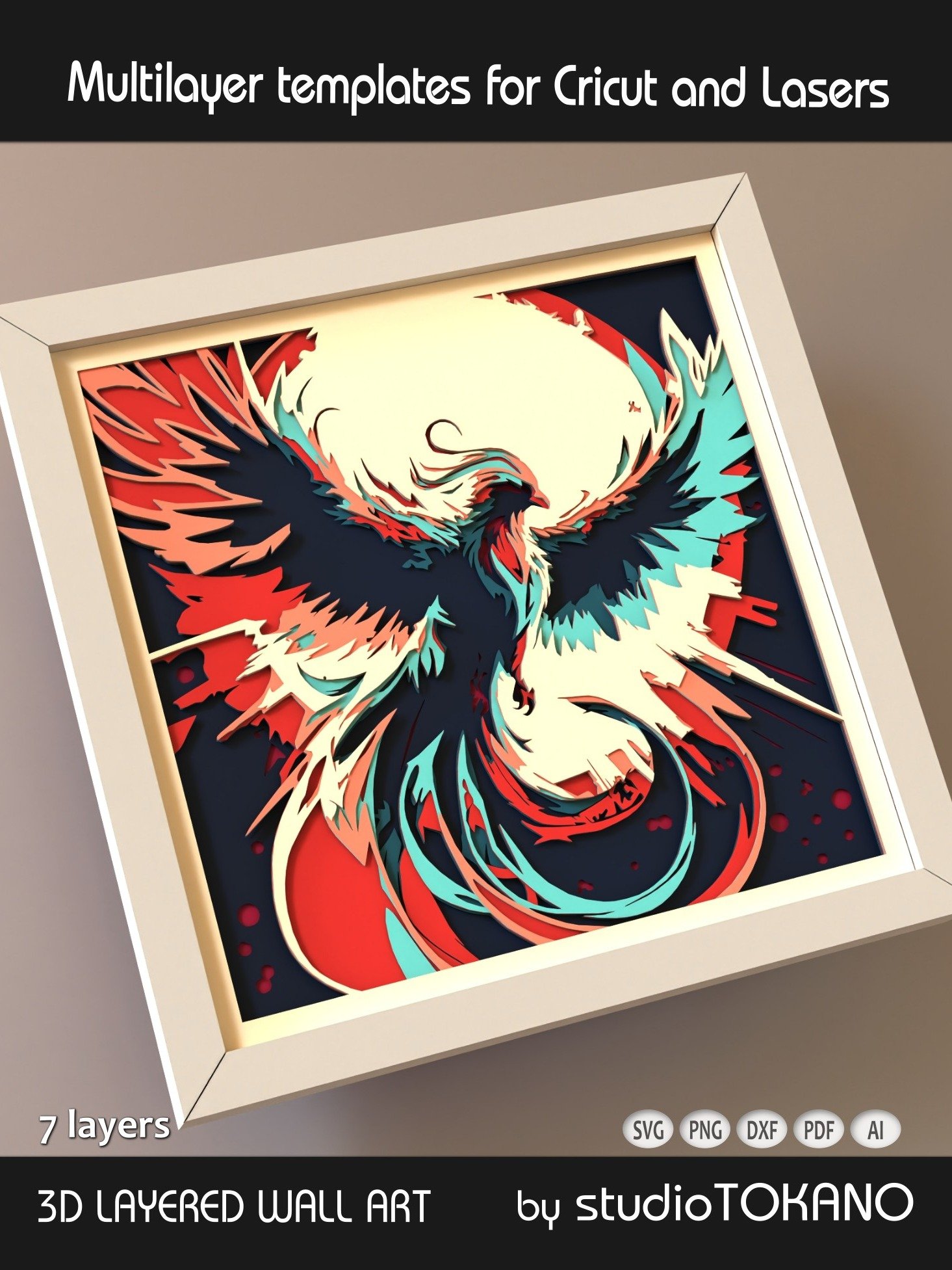 Phoenix Shadow box SVG product image (5)