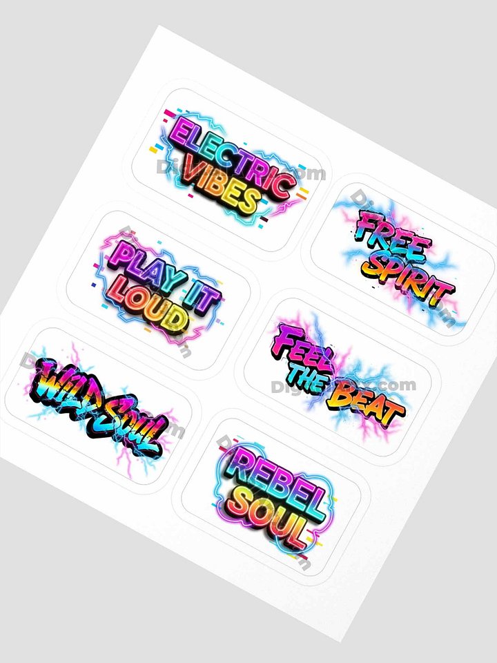 Electric Vibes Neon Quote Sticker Set product image (2)