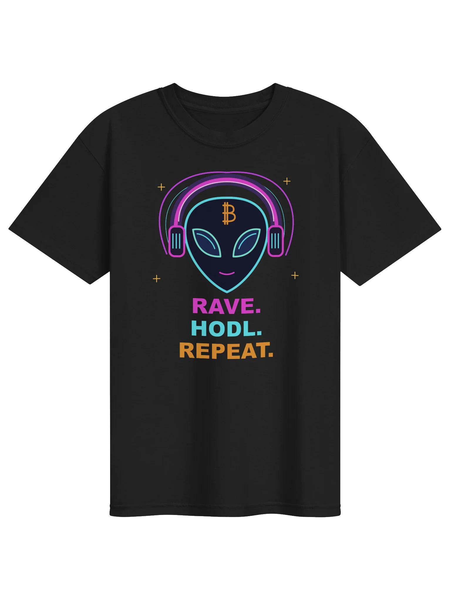 Rave. HODL. Repeat. Bitcoin Alien T-Shirt product image (4)