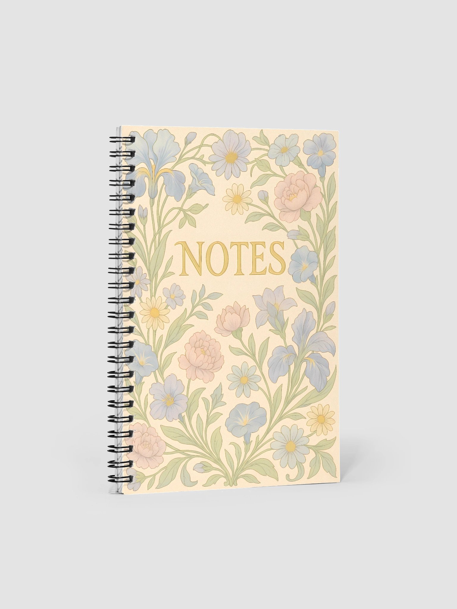 Vintage Art Nouveau Floral Journal – Elegant “Notes” Notebook with Pastel Botanical Design product image (1)
