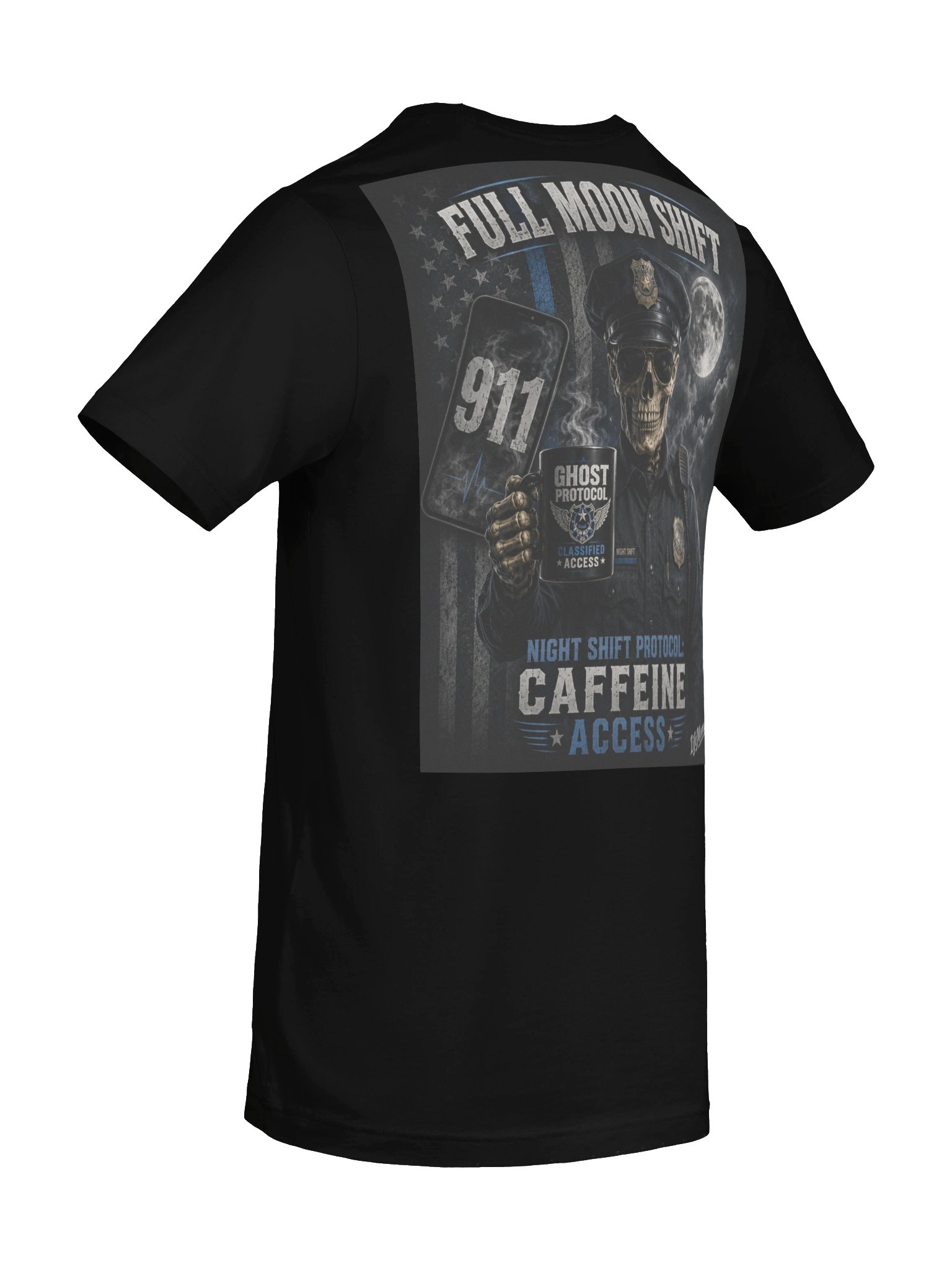 Funny Police Officer Shirt | Night Shift Skeleton Cop Gift | Full Moon Shift product image (11)