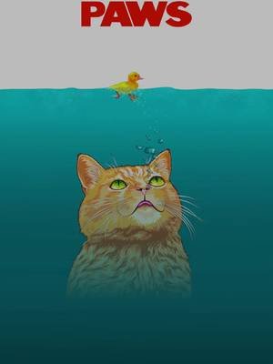PAWS! In this Heat, some People Head to the Beach. Others prefer to see what’s happening beneath the surface. A ginger Tabby Cat lurks below, Eyes fixed on the surface, releasing a slow trail of bubbles, while somewhere above, a duckling paddling through the waves, completely unbothered, bobbling with the waves, little feet kicking up bubbles of it’s own. Which animal would you rather meet in the water?  Write in the comments, about your encounters with either funny Cats or cute Ducklings? #CatParody #VectorIllustration #Parody #FunnyCat #Duckling 