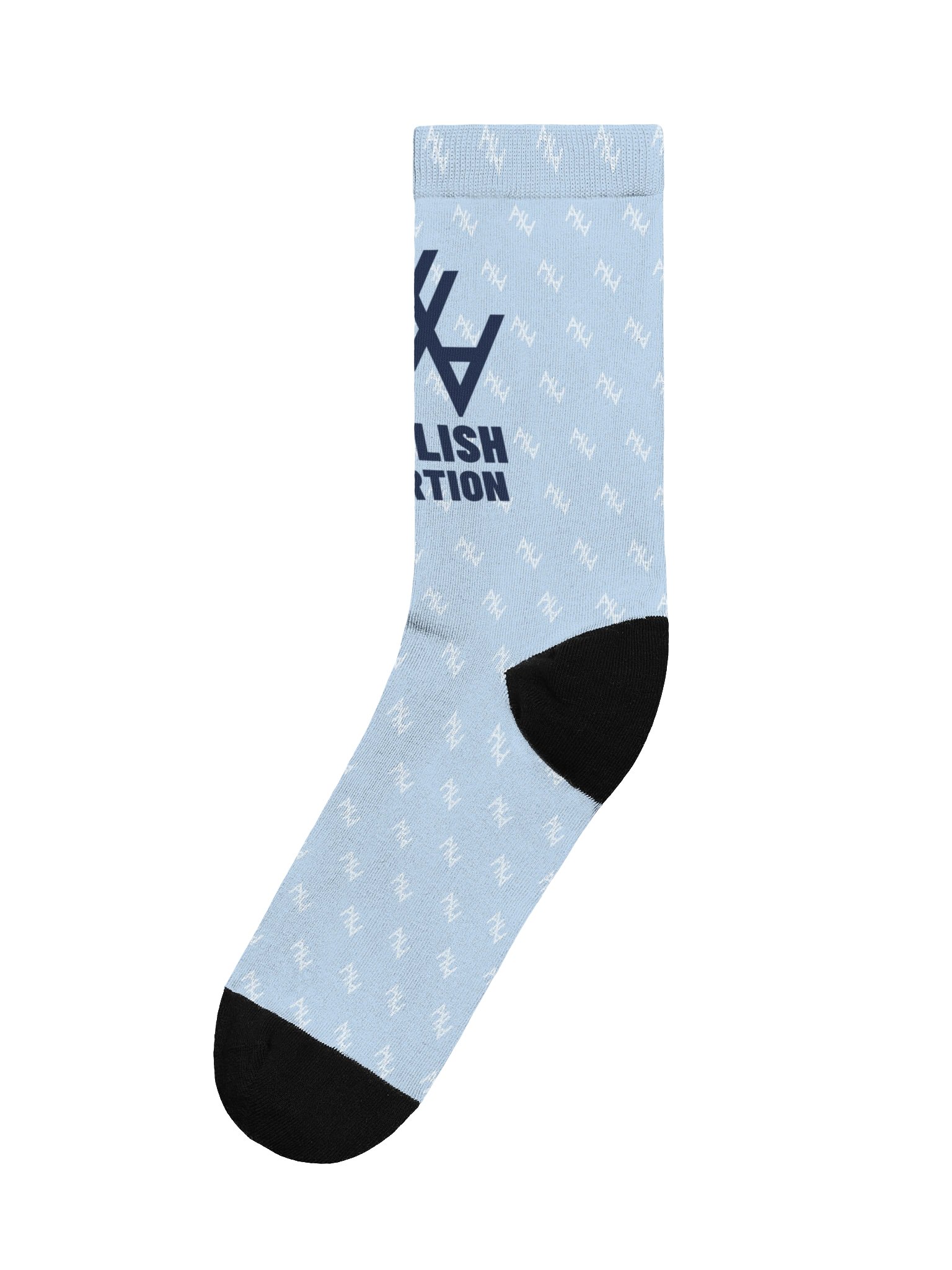 Abolish Abortion Crew Socks - Baby Blue & White product image (1)