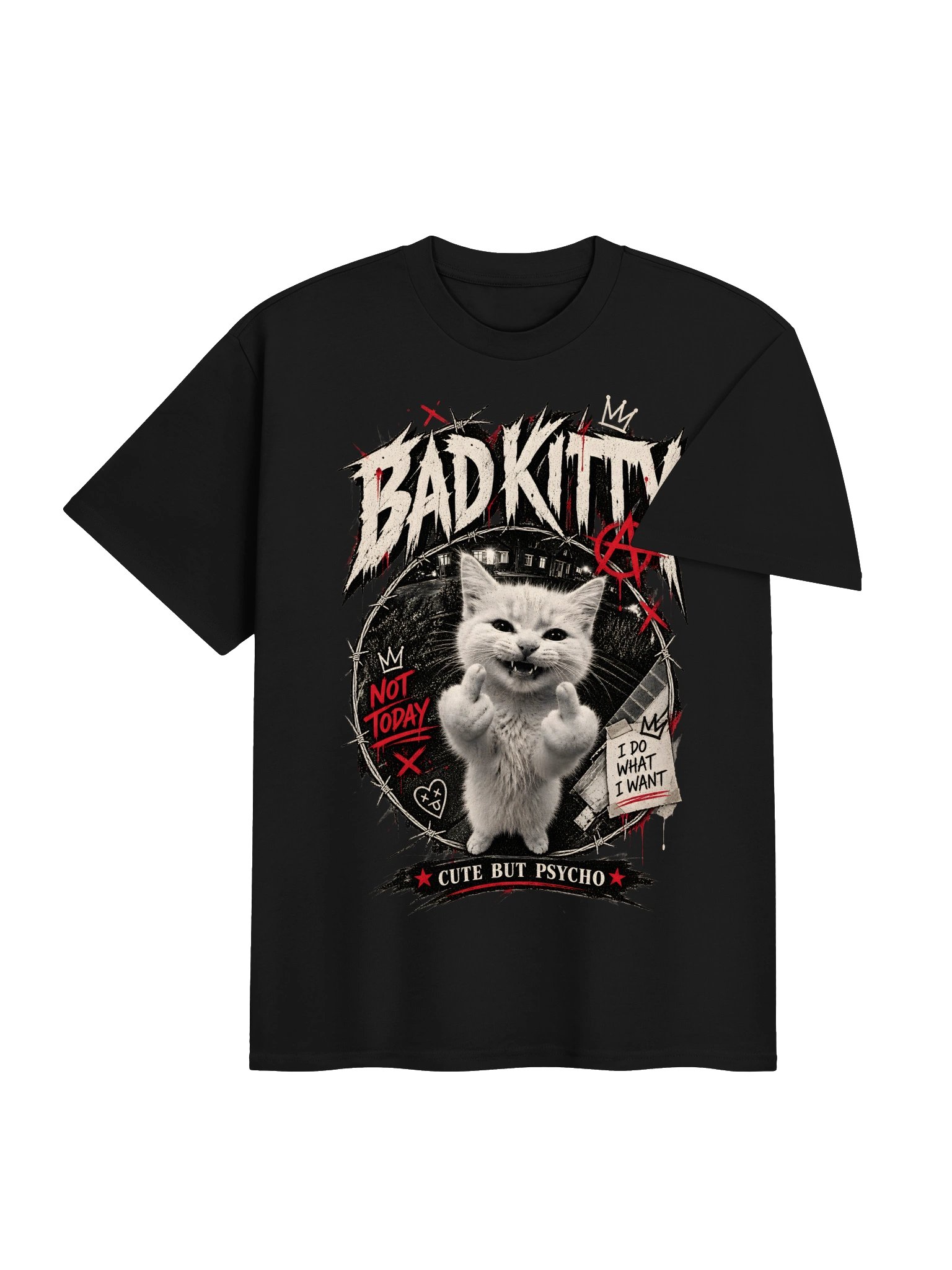 BAD KITTY – Cute But Psycho Vintage Graphic Tee product image (4)