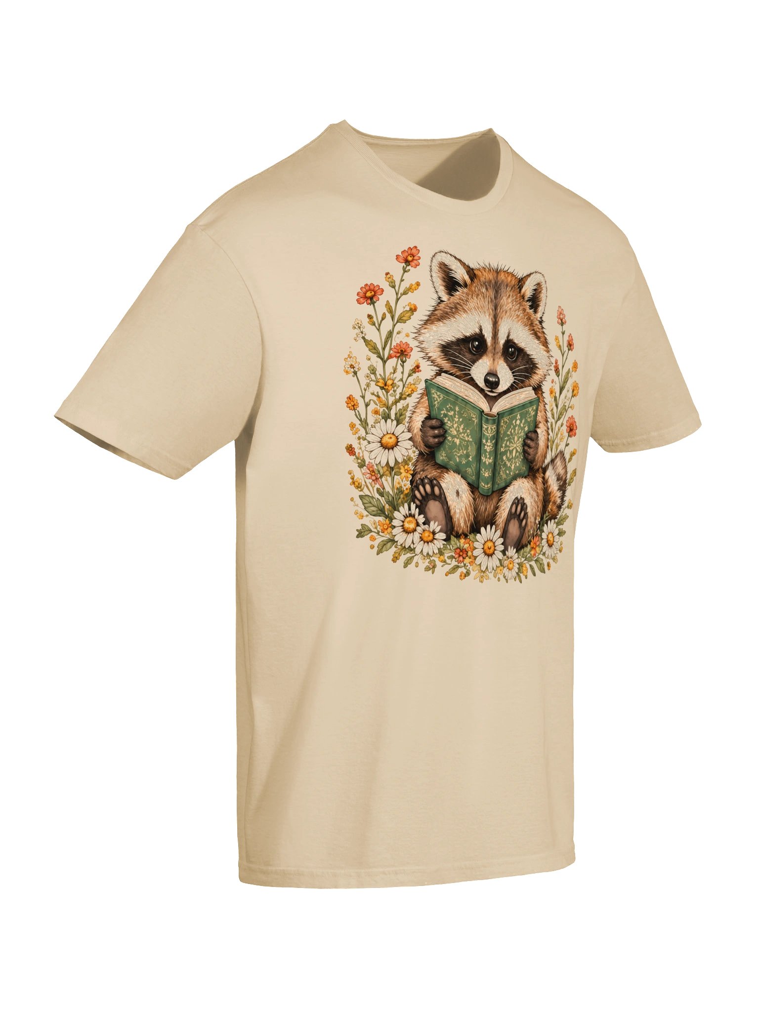 Bookish Raccoon Floral Wreath Tee product image (3)