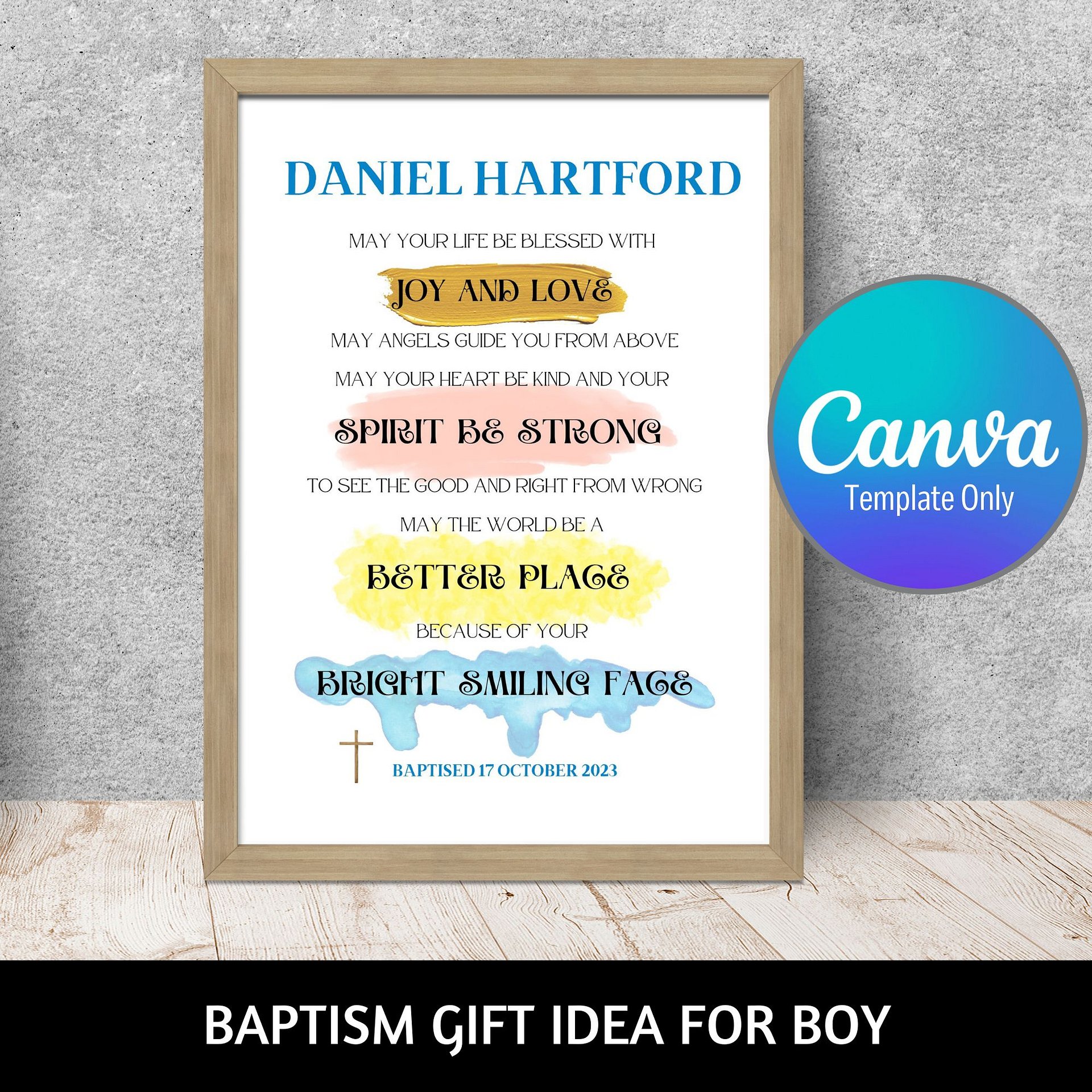 Inspirational Poetic Pray Baptism Canva Template product image (1)
